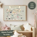 World Map Wall Art Jigsaw Puzzle Gift for Kids birthday present Baby Shower Safari Animal Theme Nursery Toddler Playroom Decor Toy 9+ years