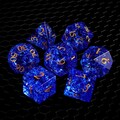 Burst Dark Blue Dnd Dice Set Gemstone Dnd Dice K9 Crystal Dice Sandblasting Process Handmade Dnd Gift Dice Set D20 RPG Gaming Accessories