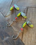 Salmon and steelhead spinner lure, 3/8 oz torpedo body on Gamakatsu siawash hook.
