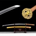 Layofe-Samurai Katana Sword Real - Hand Forged 1060 Carbon Steel Blade with Traditional Hardening and Full Tang, for Gift, Cosplay,