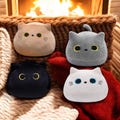 Adorable Squishyy Black Cat Plush Toy | White Cat Plushiee | Stuffed Animal Baby Toy | Throw Plush & Cat Lover Dashboard Decor.
