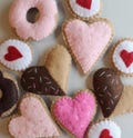 Felt Cookies Set for Valentines Day - Montessori Felt Food for Pretend Play for Toddlers, Preschoolers & Kindergarteners