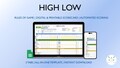 High Low Golf Scorecard, No Specials, 4 Players, 18 Holes