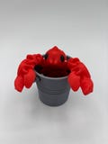 3d printed articulated Lobster with option for bucket figure super cute Realistic