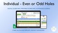 Individual Golf Scorecard, Even or Odd Holes Scoring, 9-18 Holes