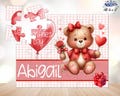 Personalized Valentine Bear Jigsaw Puzzle, Valentine's Day, Name Puzzle, Educational Toys, Learning Toys, Gifts for Kids, Little Girls