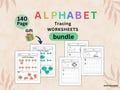 Alphabet Tracing Worksheets for Kids, Printable Letter Tracing Workbook, Handwriting Practice Kindergarten Preschool Homeschool