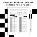chess score sheet template, Printable Replacement Score Card for Chess, Chess Score Sheet, Chess Board Game, Organized Chess Scoresheets