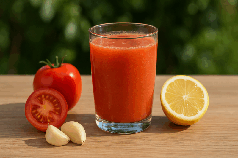 Jugo de Tomate con Ajo y Limón: El Depurador Natural que Limpia tu Sangre y Tu Hígado