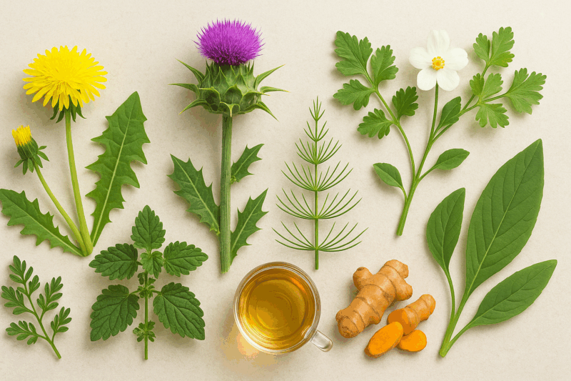 “Las 7 Hierbas Más Poderosas para Desintoxicar el Hígado y los Riñones”