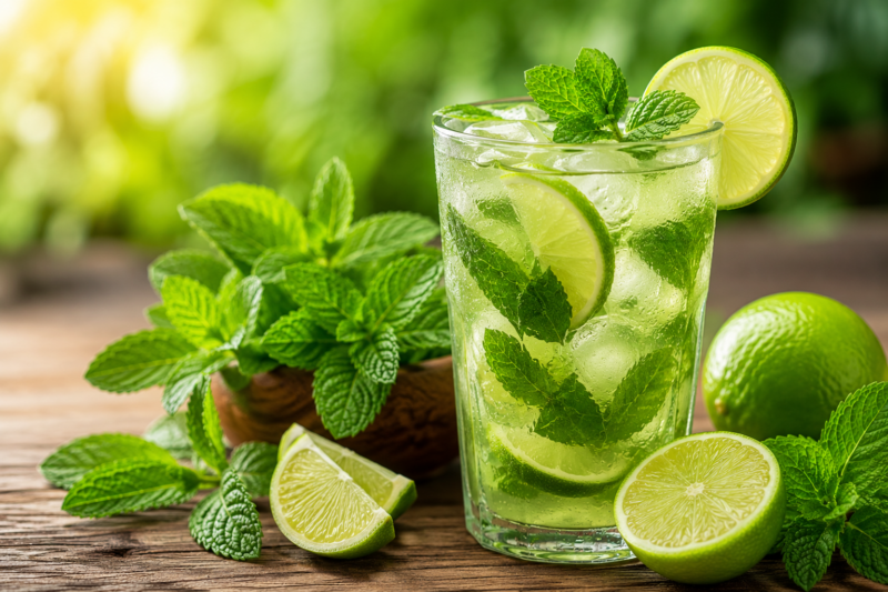 Receta del jugo de hierbabuena con limón